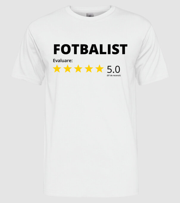 Evaluare 5 FOTBALIST model alb pe tricou