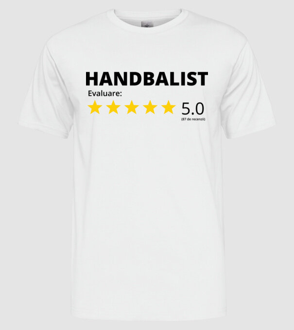 Evaluare 5 HANDBALIST model alb pe tricou