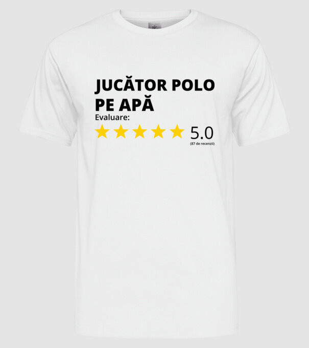 Evaluare 5 JUCĂTOR POLO PE APĂ model alb pe tricou