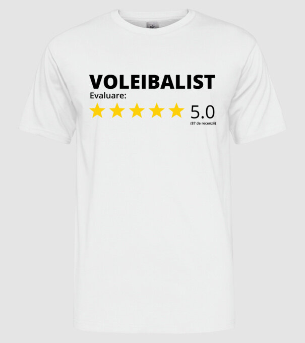 Evaluare 5 VOLEIBALIST model alb pe tricou