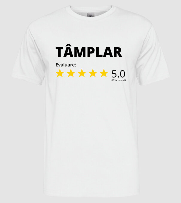 Evaluare - TÂMPLAR model alb pe tricou