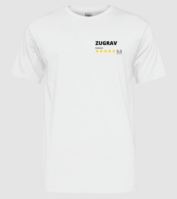 Evaluare - ZUGRAV model alb pe tricou
