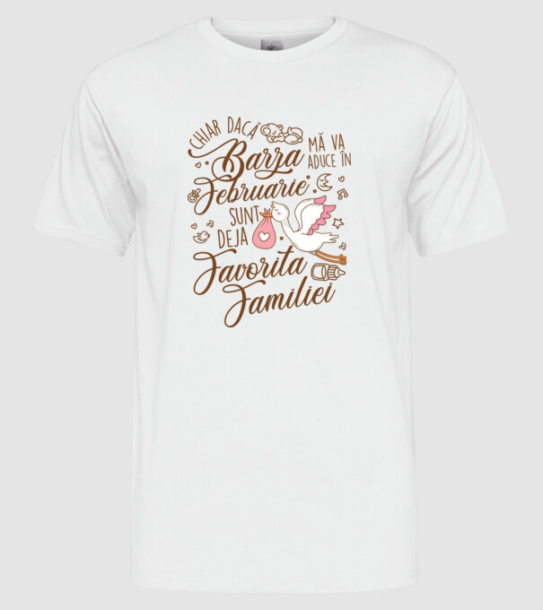 Favorita familiei FEBRUARIE model alb pe tricou