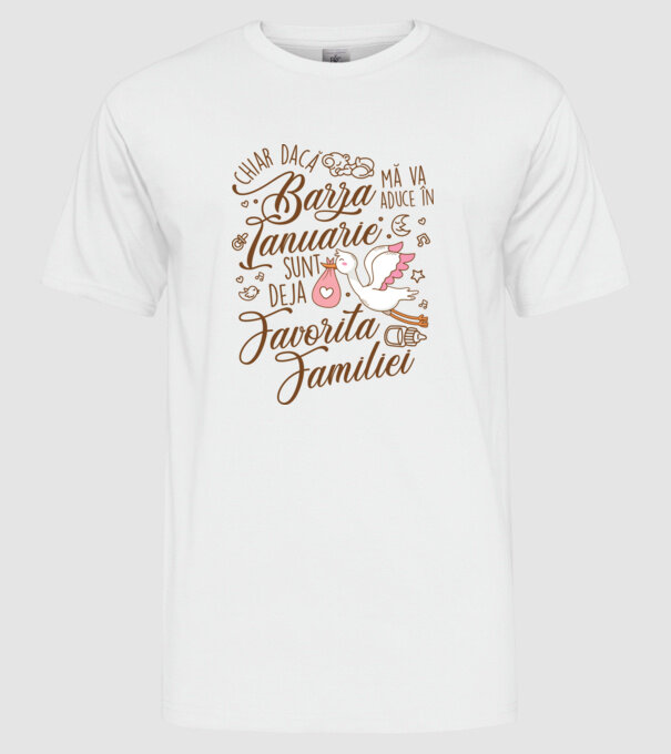 Favorita familiei IANUARIE model alb pe tricou