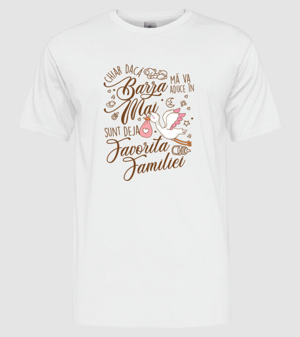Favorita familiei MAI model alb pe tricou
