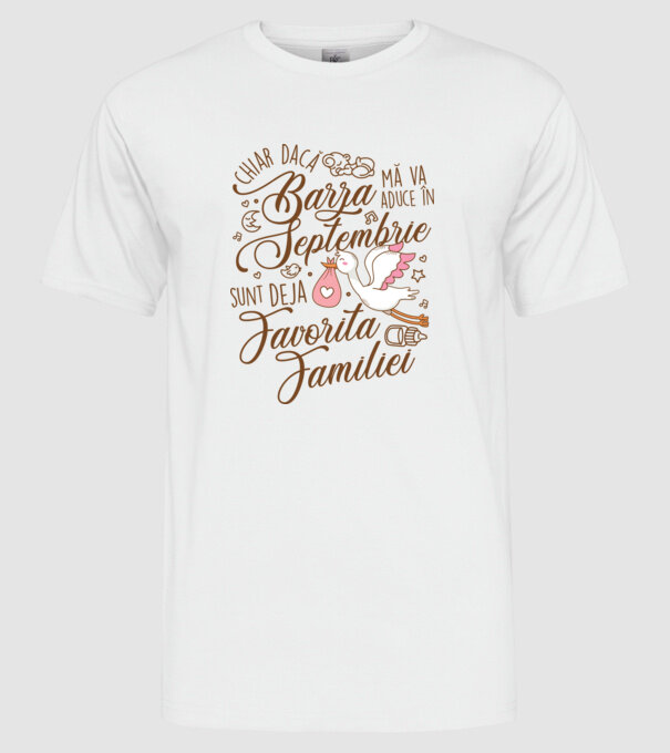 Favorita familiei SEPTEMBRIE model alb pe tricou