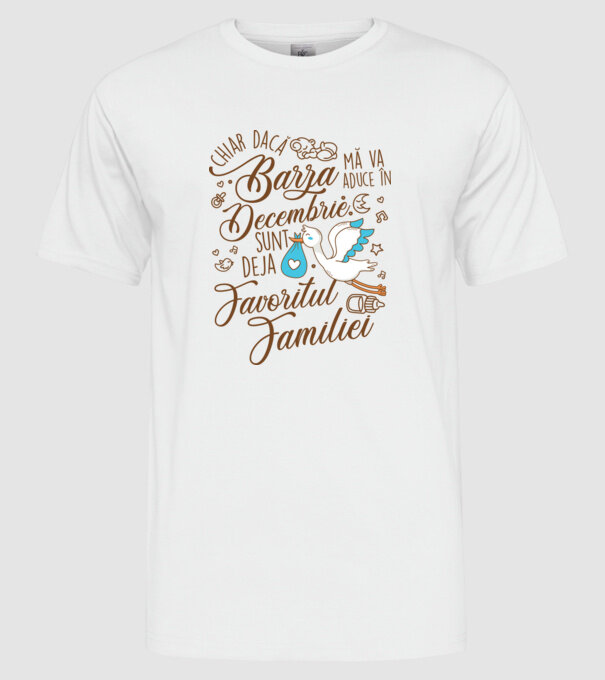 Favoritul familiei DECEMBRIE model alb pe tricou