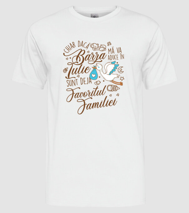 Favoritul familiei IULIE model alb pe tricou