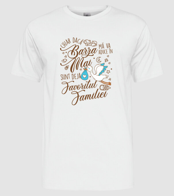 Favoritul familiei MAI model alb pe tricou