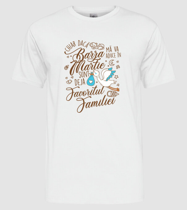 Favoritul familiei MARTIE model alb pe tricou