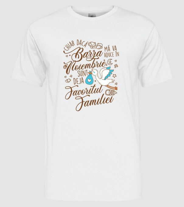 Favoritul familiei NOIEMBRIE model alb pe tricou