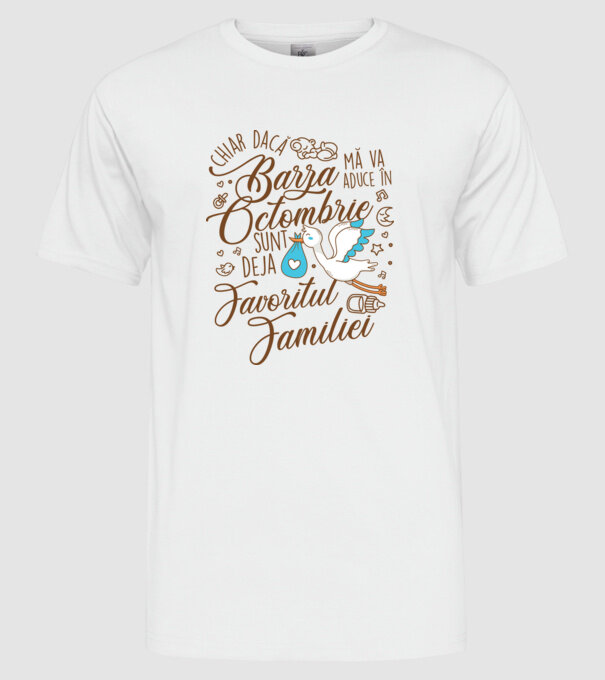 Favoritul familiei OCTOMBRIE model alb pe tricou