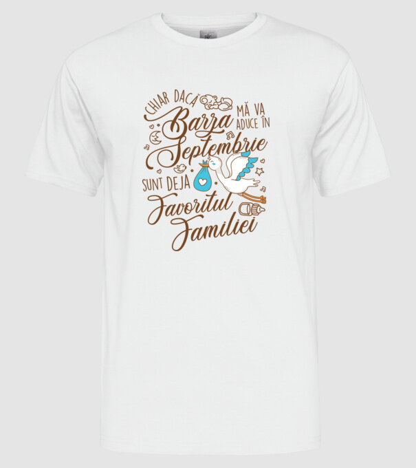 Favoritul familiei SEPTEMBRIE model alb pe tricou