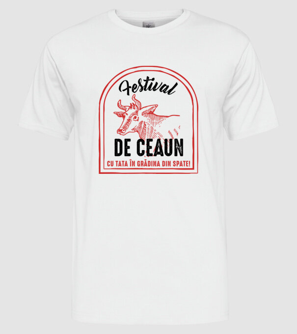 Festival de ceaun - cu tata în grădina din spate! model alb pe tricou