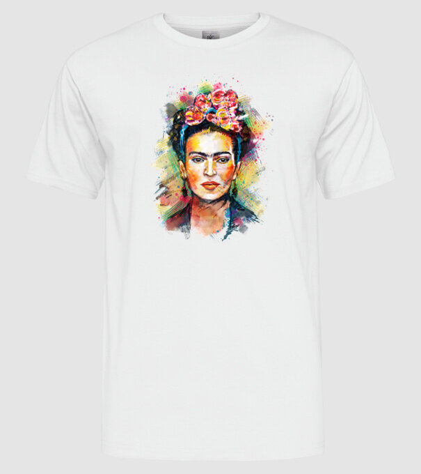 Frida Kahlo model alb pe tricou