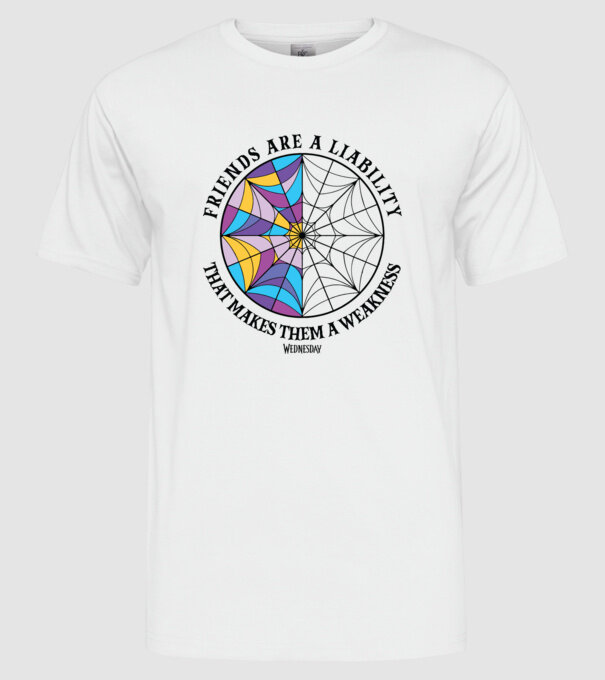 Friends are liability model alb pe tricou