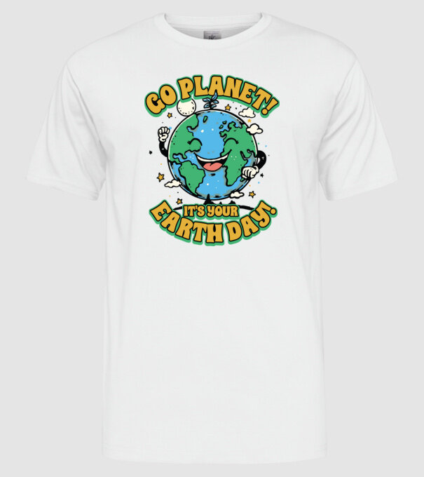 Go planet model alb pe tricou