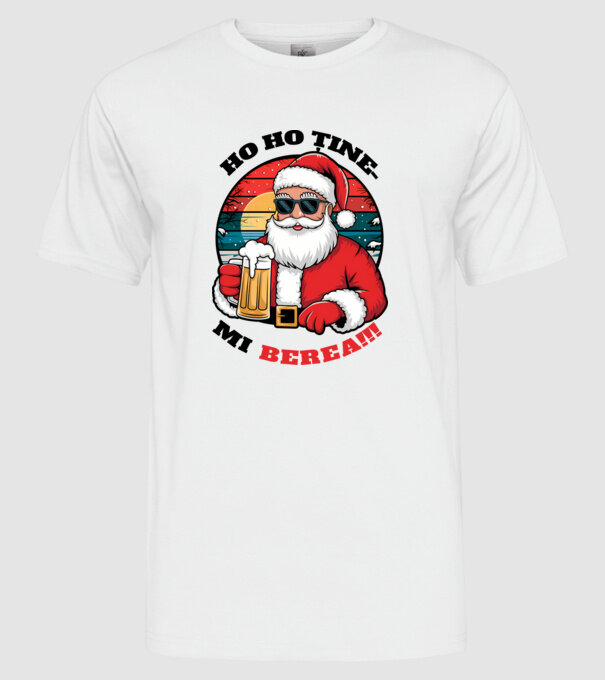Ho ho ține mi berea! alb model alb pe tricou