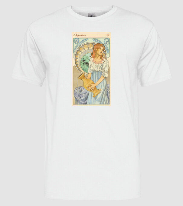 Horoscop Tarot VARSATOR model alb pe tricou