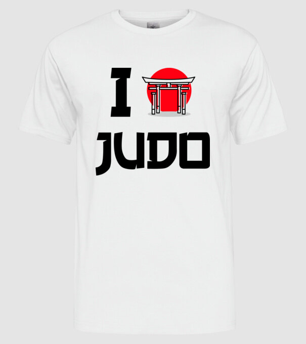 I love Judo model alb pe tricou