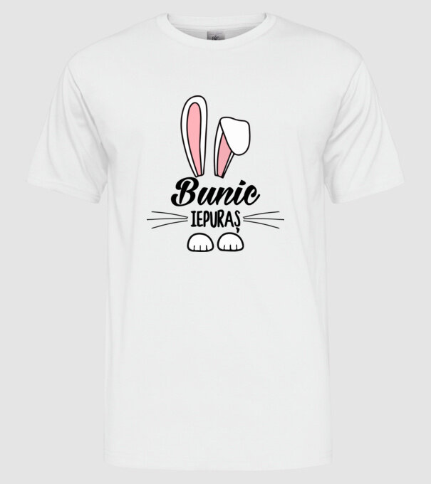 iepuraș bunic model alb pe tricou