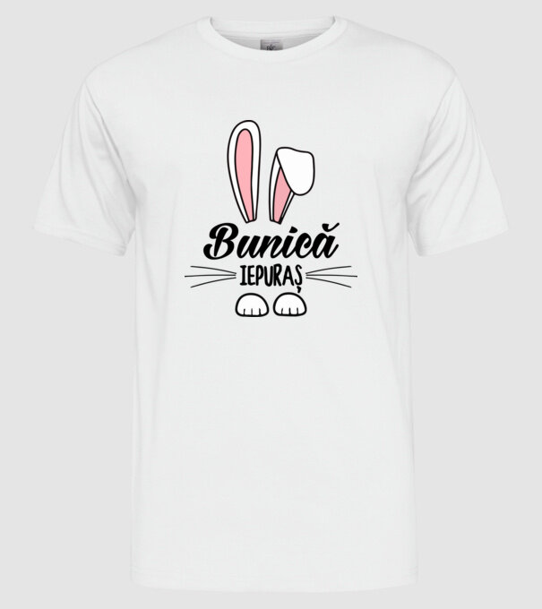 iepuraș bunică model alb pe tricou