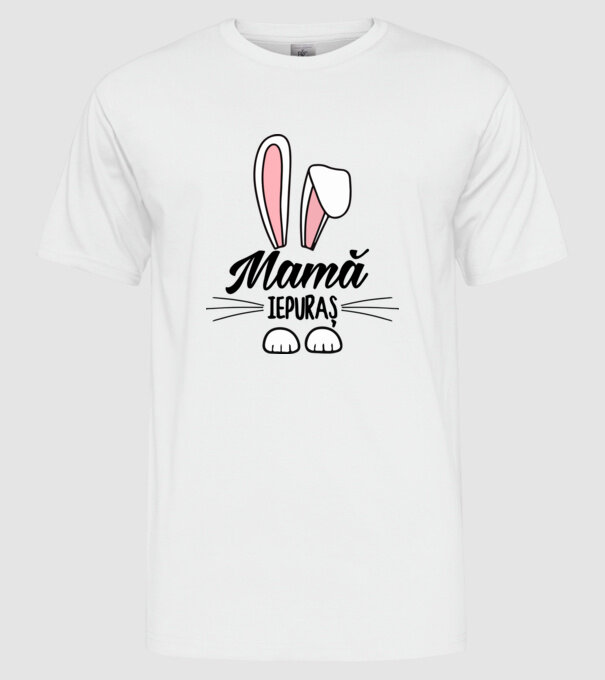 iepuraș mamă model alb pe tricou