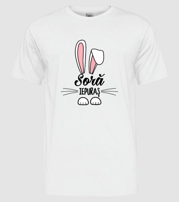 iepuraș soră model alb pe tricou