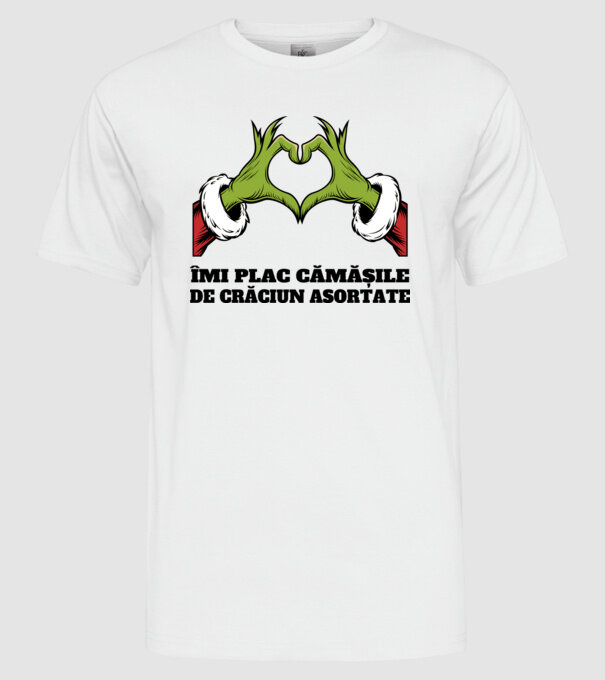 Îmi plac cămășile de crăciun asortate alb model alb pe tricou