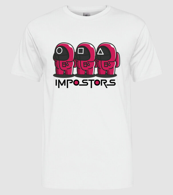 impostors squid game model alb pe tricou