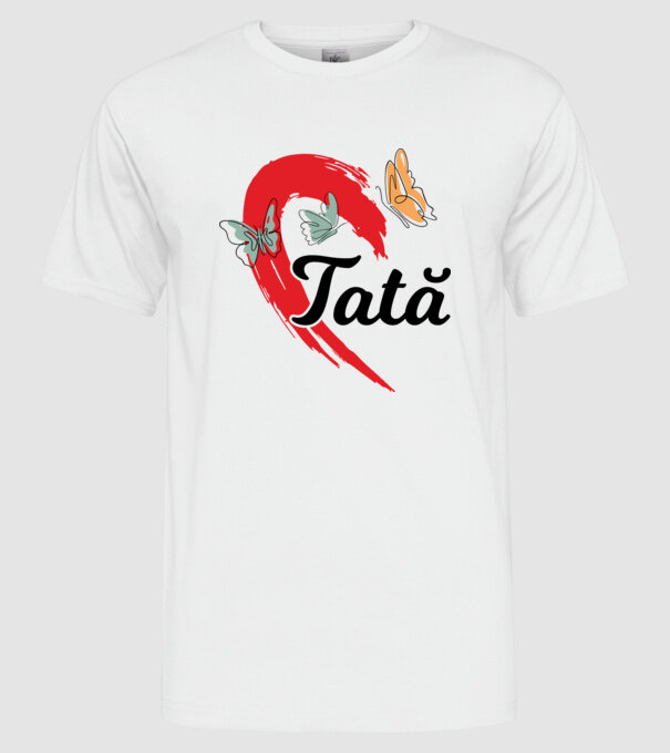 Tată model alb pe tricou