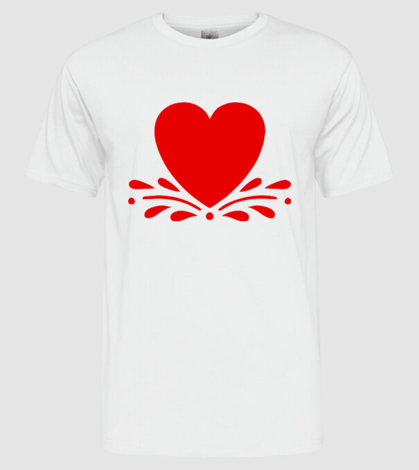 inimă Valentine model alb pe tricou
