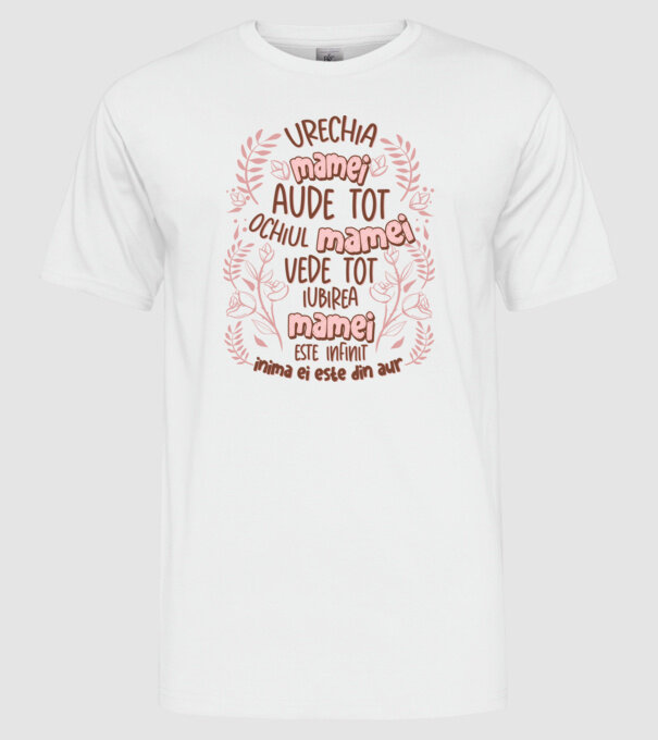 Iubirea mamei este infinit model alb pe tricou