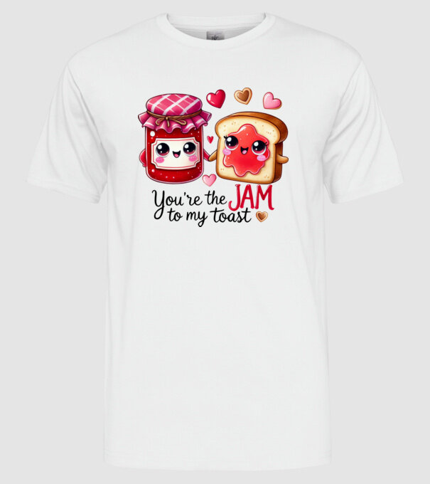 Jam to my Toast model alb pe tricou