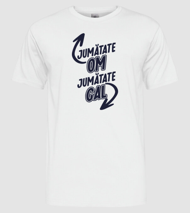 Jumătate om, jumătate cal model alb pe tricou