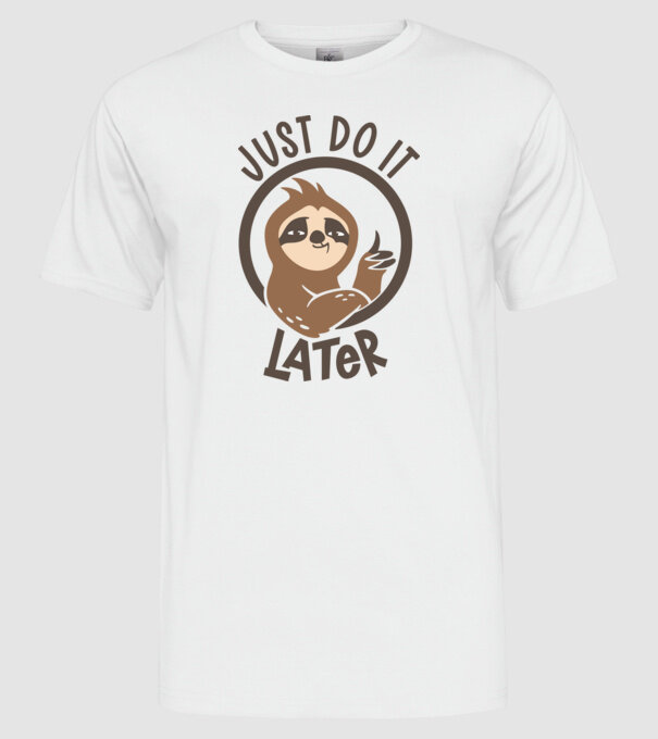 Just do it model alb pe tricou