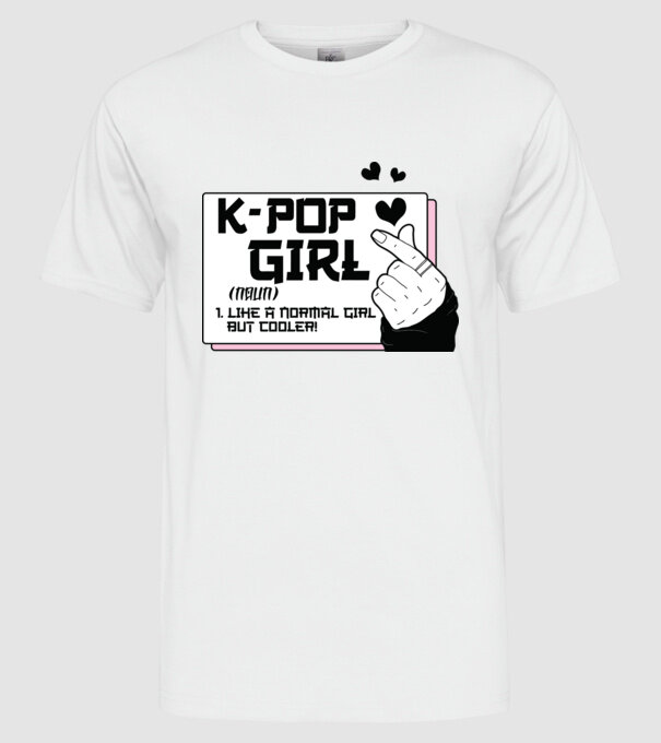 K-POP FANGIRL model alb pe tricou