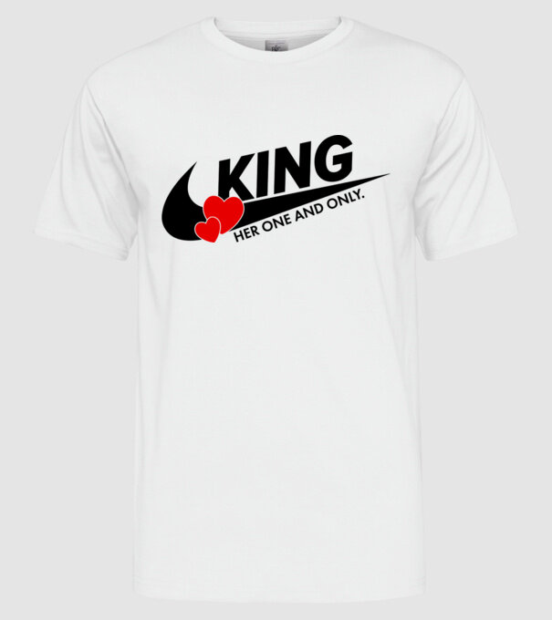King model alb pe tricou