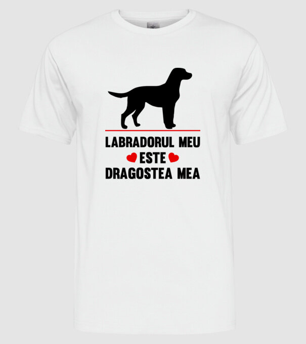 labradorul meu este dragostea mea model alb pe tricou
