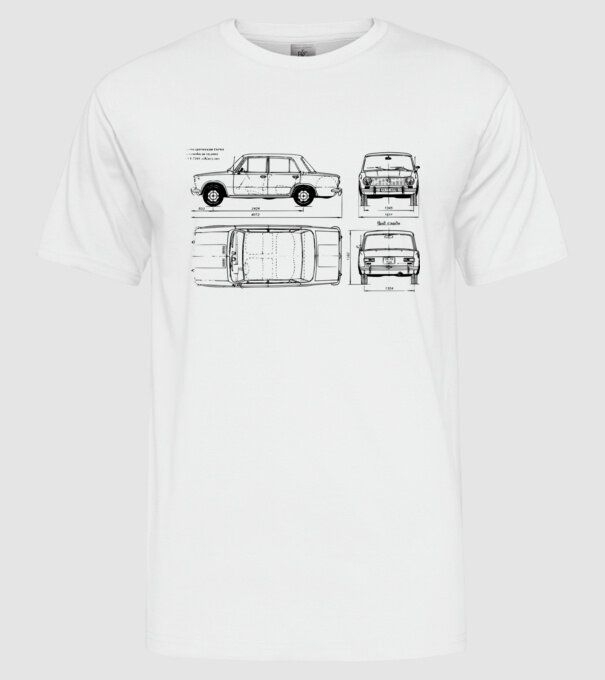 Lada model alb pe tricou