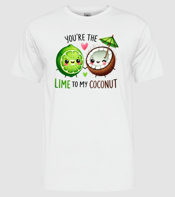 Lime to my Coconut model alb pe tricou