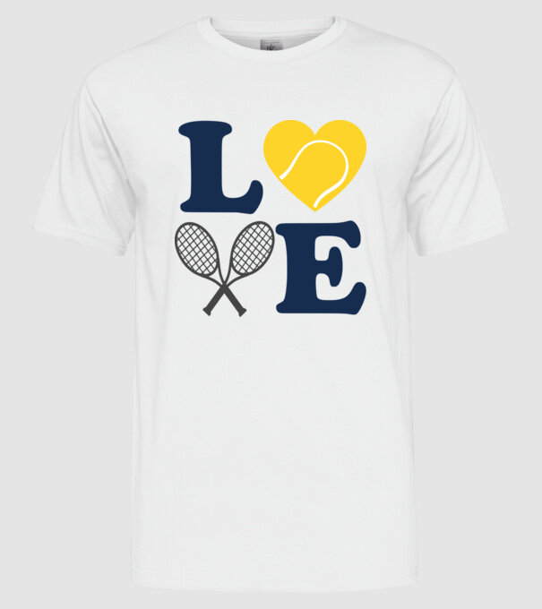 LOVE Tennis model alb pe tricou