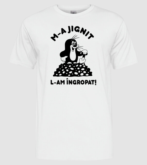 M-a jignit, l-am îngropat model alb pe tricou