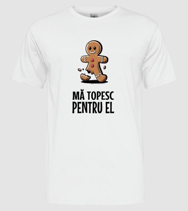 Mă topesc pentru el alb model alb pe tricou