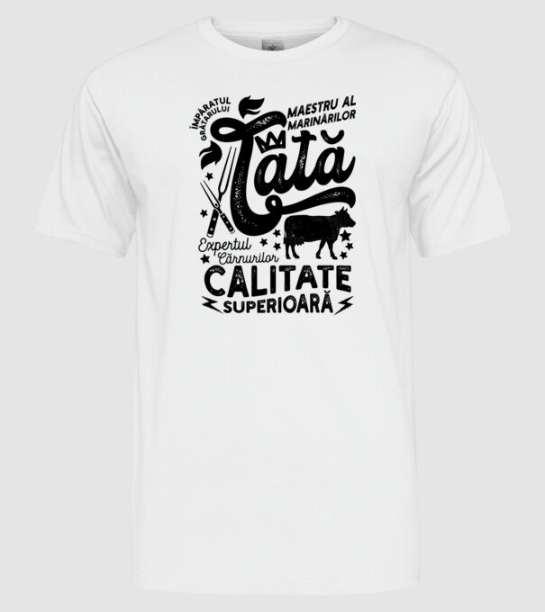 Împăratul grătarului, maestru al marinărilor, expertul cărnurilor - tată - Calitate superioară model alb pe tricou