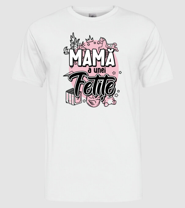 Mamă a unei fetițe model alb pe tricou