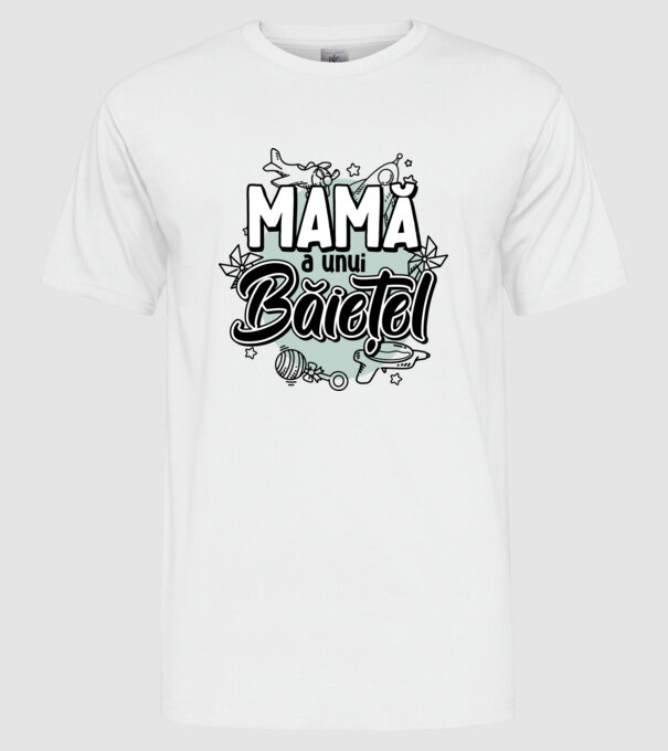 Mamă a unui băiețel model alb pe tricou