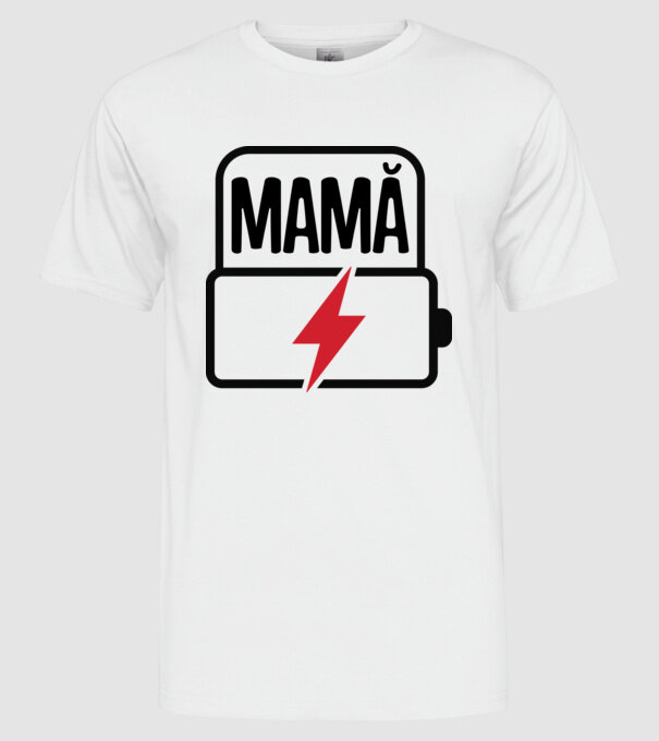 Mamă la încărcat model alb pe tricou