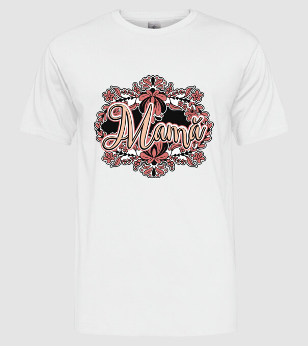 Mamă model alb pe tricou
