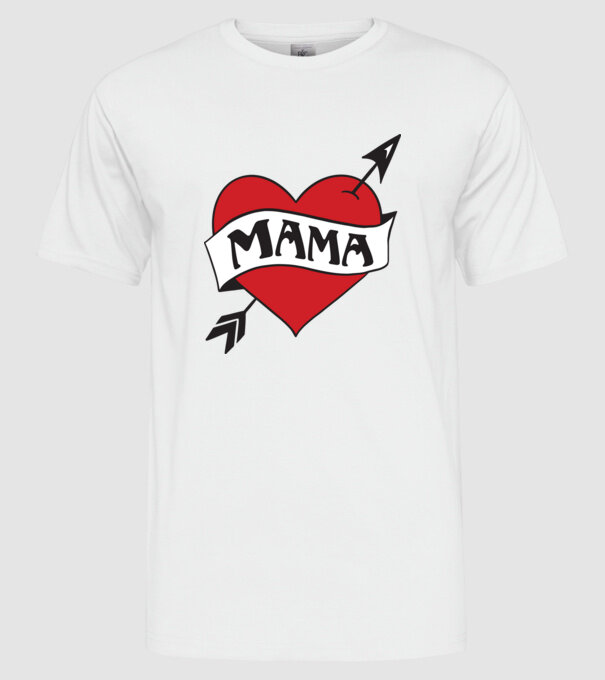 mama model alb pe tricou